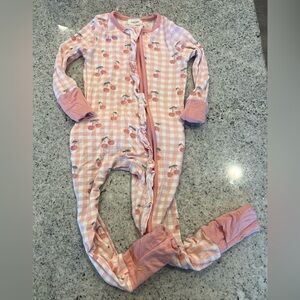 Angel Dear bamboo zip footie pajama outfit baby toddler girl 12-18 months
